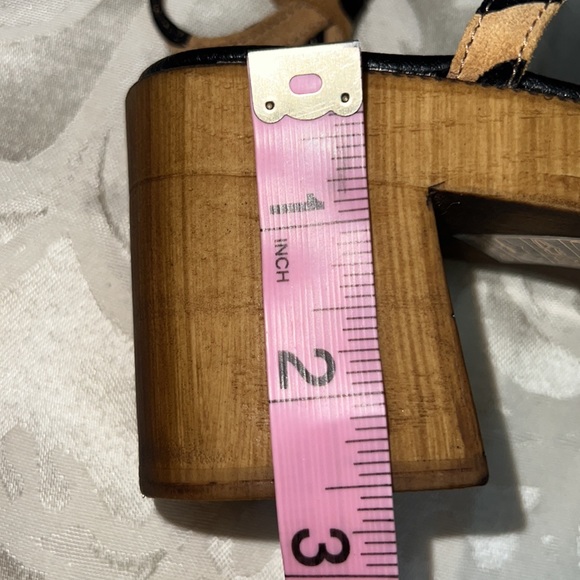 Christian Di Riccio Leopard Cheetah Strappy Platform Heeled Sandals Clog - Picture 14 of 15